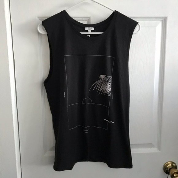 Tavik Tops - TAVIK Minimalistic Graphic Black Muscle Tank NWT